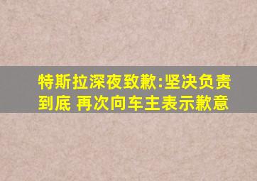 特斯拉深夜致歉:坚决负责到底 再次向车主表示歉意